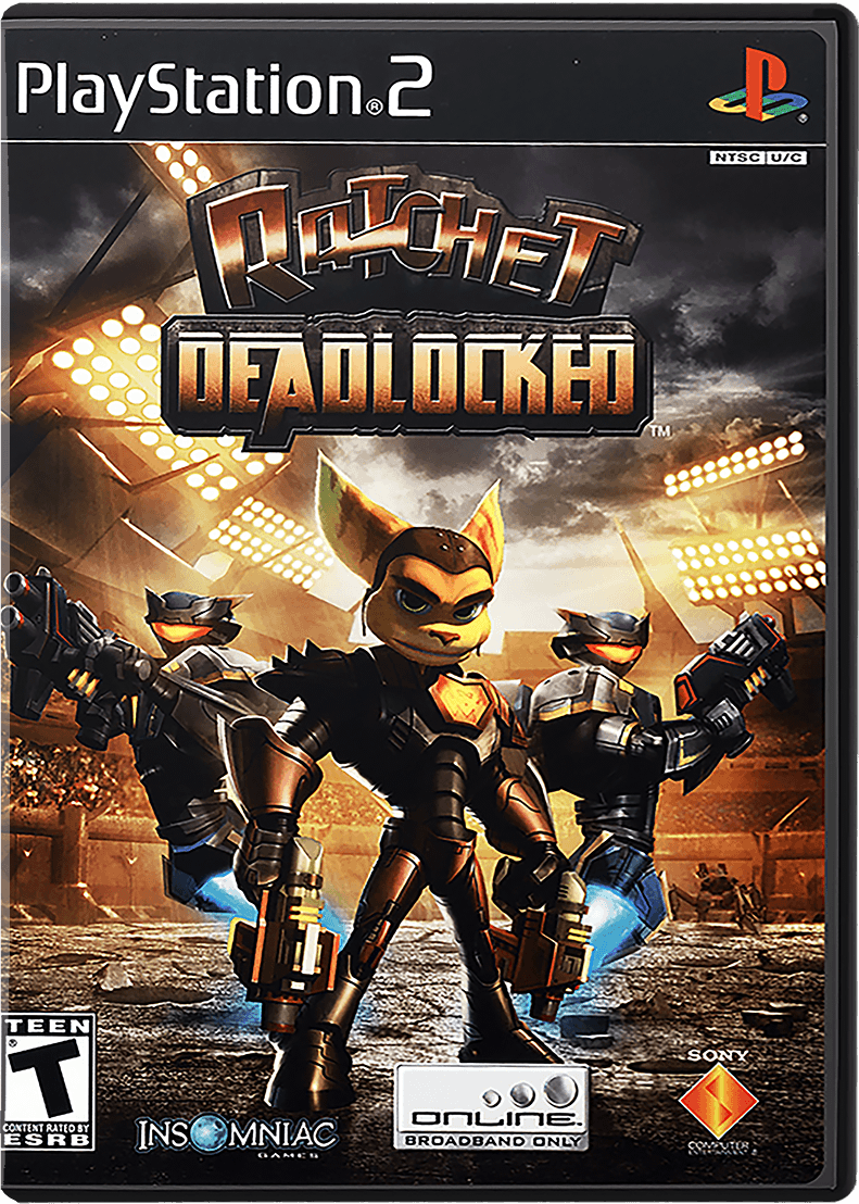Ratchet Deadlocked box art for Playstation 2